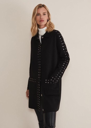 Phase Eight Cassidyted Coats Black Australia | QJ5493267